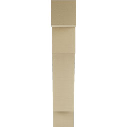 Ekena Millwork - BKTUR055X24X32WTL05RCPR - Timberthane Faux Wood Westlake Style Bracket, Block Ends, 5 1/2"W x 24"D x 32"H, Primed Tan