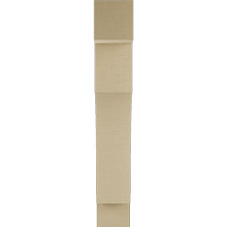 Ekena Millwork - BKTUR055X24X36WTL05RCPR - Timberthane Faux Wood Westlake Style Bracket, Block Ends, 5 1/2"W x 24"D x 36"H, Primed Tan