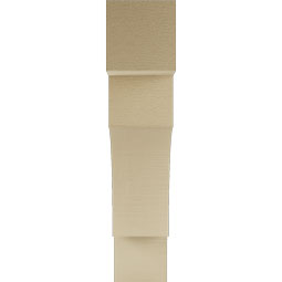 Ekena Millwork - BKTUR055X26X26WTL05RCPR - Timberthane Faux Wood Westlake Style Bracket, Block Ends, 5 1/2"W x 26"D x 26"H, Primed Tan