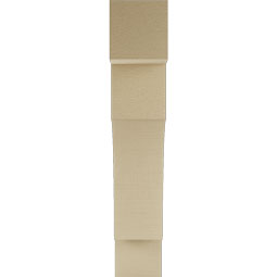 Ekena Millwork - BKTUR055X26X30WTL05RCPR - Timberthane Faux Wood Westlake Style Bracket, Block Ends, 5 1/2"W x 26"D x 30"H, Primed Tan