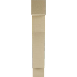 Ekena Millwork - BKTUR055X26X34WTL05RCPR - Timberthane Faux Wood Westlake Style Bracket, Block Ends, 5 1/2"W x 26"D x 34"H, Primed Tan
