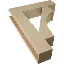 Ekena Millwork - BKTUR055X26X34WTL05RCPR - Timberthane Faux Wood Westlake Style Bracket, Block Ends, 5 1/2"W x 26"D x 34"H, Primed Tan