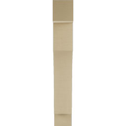 Ekena Millwork - BKTUR055X26X38WTL05RCPR - Timberthane Faux Wood Westlake Style Bracket, Block Ends, 5 1/2"W x 26"D x 38"H, Primed Tan