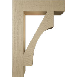 Ekena Millwork - BKTUR055X26X38WTL05RCPR - Timberthane Faux Wood Westlake Style Bracket, Block Ends, 5 1/2"W x 26"D x 38"H, Primed Tan