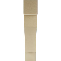 Ekena Millwork - BKTUR055X28X28WTL05RCPR - Timberthane Faux Wood Westlake Style Bracket, Block Ends, 5 1/2"W x 28"D x 28"H, Primed Tan