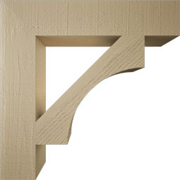 Ekena Millwork - BKTUR055X28X28WTL05RCPR - Timberthane Faux Wood Westlake Style Bracket, Block Ends, 5 1/2"W x 28"D x 28"H, Primed Tan