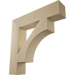 Ekena Millwork - BKTUR055X28X28WTL05RCPR - Timberthane Faux Wood Westlake Style Bracket, Block Ends, 5 1/2"W x 28"D x 28"H, Primed Tan