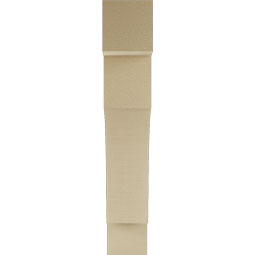 Ekena Millwork - BKTUR055X28X32WTL05RCPR - Timberthane Faux Wood Westlake Style Bracket, Block Ends, 5 1/2"W x 28"D x 32"H, Primed Tan
