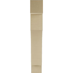Ekena Millwork - BKTUR055X28X36WTL05RCPR - Timberthane Faux Wood Westlake Style Bracket, Block Ends, 5 1/2"W x 28"D x 36"H, Primed Tan