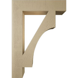 Ekena Millwork - BKTUR055X28X40WTL05RCPR - Timberthane Faux Wood Westlake Style Bracket, Block Ends, 5 1/2"W x 28"D x 40"H, Primed Tan