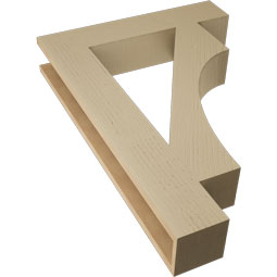 Ekena Millwork - BKTUR055X28X40WTL05RCPR - Timberthane Faux Wood Westlake Style Bracket, Block Ends, 5 1/2"W x 28"D x 40"H, Primed Tan