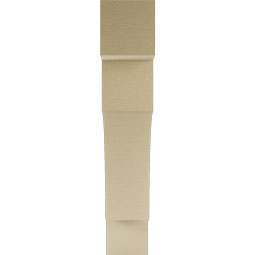 Ekena Millwork - BKTUR055X30X30WTL05RCPR - Timberthane Faux Wood Westlake Style Bracket, Block Ends, 5 1/2"W x 30"D x 30"H, Primed Tan