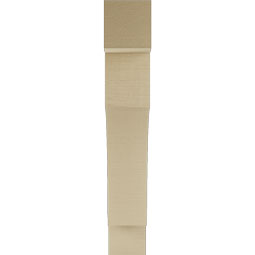 Ekena Millwork - BKTUR055X30X34WTL05RCPR - Timberthane Faux Wood Westlake Style Bracket, Block Ends, 5 1/2"W x 30"D x 34"H, Primed Tan
