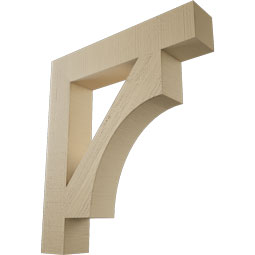 Ekena Millwork - BKTUR055X30X34WTL05RCPR - Timberthane Faux Wood Westlake Style Bracket, Block Ends, 5 1/2"W x 30"D x 34"H, Primed Tan