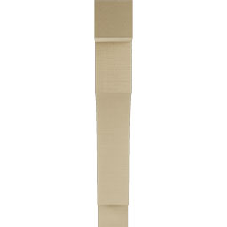 Ekena Millwork - BKTUR055X30X38WTL05RCPR - Timberthane Faux Wood Westlake Style Bracket, Block Ends, 5 1/2"W x 30"D x 38"H, Primed Tan