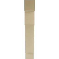 Ekena Millwork - BKTUR055X32X36WTL05RCPR - Timberthane Faux Wood Westlake Style Bracket, Block Ends, 5 1/2"W x 32"D x 36"H, Primed Tan