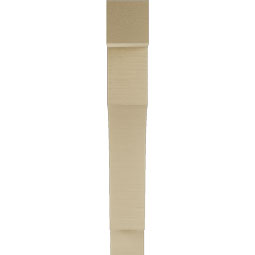 Ekena Millwork - BKTUR055X32X38WTL05RCPR - Timberthane Faux Wood Westlake Style Bracket, Block Ends, 5 1/2"W x 32"D x 38"H, Primed Tan