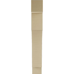 Ekena Millwork - BKTUR055X32X40WTL05RCPR - Timberthane Faux Wood Westlake Style Bracket, Block Ends, 5 1/2"W x 32"D x 40"H, Primed Tan