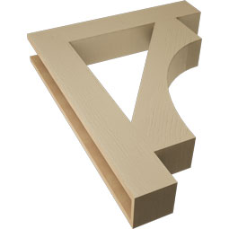 Ekena Millwork - BKTUR055X32X40WTL05RCPR - Timberthane Faux Wood Westlake Style Bracket, Block Ends, 5 1/2"W x 32"D x 40"H, Primed Tan