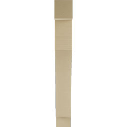 Ekena Millwork - BKTUR055X32X44WTL05RCPR - Timberthane Faux Wood Westlake Style Bracket, Block Ends, 5 1/2"W x 32"D x 44"H, Primed Tan