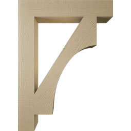 Ekena Millwork - BKTUR055X32X44WTL05RCPR - Timberthane Faux Wood Westlake Style Bracket, Block Ends, 5 1/2"W x 32"D x 44"H, Primed Tan
