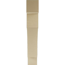 Ekena Millwork - BKTUR055X34X34WTL05RCPR - Timberthane Faux Wood Westlake Style Bracket, Block Ends, 5 1/2"W x 34"D x 34"H, Primed Tan