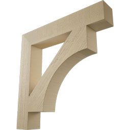 Ekena Millwork - BKTUR055X34X34WTL05RCPR - Timberthane Faux Wood Westlake Style Bracket, Block Ends, 5 1/2"W x 34"D x 34"H, Primed Tan