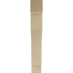 Ekena Millwork - BKTUR055X34X38WTL05RCPR - Timberthane Faux Wood Westlake Style Bracket, Block Ends, 5 1/2"W x 34"D x 38"H, Primed Tan