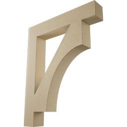 Ekena Millwork - BKTUR055X34X42WTL05RCPR - Timberthane Faux Wood Westlake Style Bracket, Block Ends, 5 1/2"W x 34"D x 42"H, Primed Tan