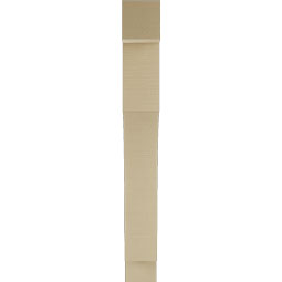 Ekena Millwork - BKTUR055X34X46WTL05RCPR - Timberthane Faux Wood Westlake Style Bracket, Block Ends, 5 1/2"W x 34"D x 46"H, Primed Tan