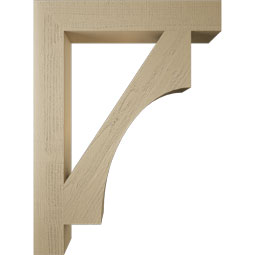 Ekena Millwork - BKTUR055X34X46WTL05RCPR - Timberthane Faux Wood Westlake Style Bracket, Block Ends, 5 1/2"W x 34"D x 46"H, Primed Tan