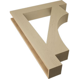 Ekena Millwork - BKTUR055X34X46WTL05RCPR - Timberthane Faux Wood Westlake Style Bracket, Block Ends, 5 1/2"W x 34"D x 46"H, Primed Tan