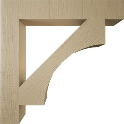 Ekena Millwork - BKTUR055X36X36WTL05RCPR - Timberthane Faux Wood Westlake Style Bracket, Block Ends, 5 1/2"W x 36"D x 36"H, Primed Tan