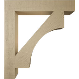 Ekena Millwork - BKTUR055X36X40WTL05RCPR - Timberthane Faux Wood Westlake Style Bracket, Block Ends, 5 1/2"W x 36"D x 40"H, Primed Tan