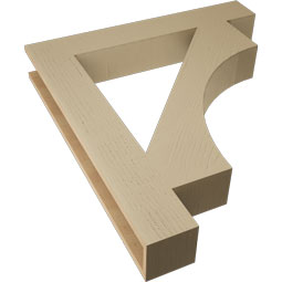 Ekena Millwork - BKTUR055X36X40WTL05RCPR - Timberthane Faux Wood Westlake Style Bracket, Block Ends, 5 1/2"W x 36"D x 40"H, Primed Tan