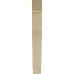 Ekena Millwork - BKTUR055X36X44WTL05RCPR - Timberthane Faux Wood Westlake Style Bracket, Block Ends, 5 1/2"W x 36"D x 44"H, Primed Tan