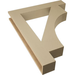 Ekena Millwork - BKTUR055X36X44WTL05RCPR - Timberthane Faux Wood Westlake Style Bracket, Block Ends, 5 1/2"W x 36"D x 44"H, Primed Tan