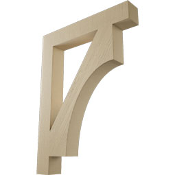 Ekena Millwork - BKTUR055X36X48WTL05RCPR - Timberthane Faux Wood Westlake Style Bracket, Block Ends, 5 1/2"W x 36"D x 48"H, Primed Tan