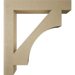 Ekena Millwork - BKTUR055X38X42WTL05RCPR - Timberthane Faux Wood Westlake Style Bracket, Block Ends, 5 1/2"W x 38"D x 42"H, Primed Tan