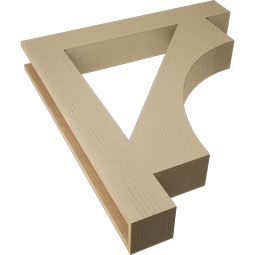 Ekena Millwork - BKTUR055X38X42WTL05RCPR - Timberthane Faux Wood Westlake Style Bracket, Block Ends, 5 1/2"W x 38"D x 42"H, Primed Tan