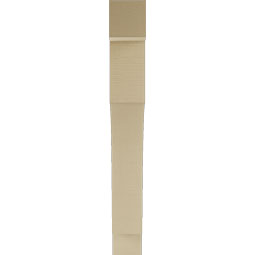 Ekena Millwork - BKTUR055X38X44WTL05RCPR - Timberthane Faux Wood Westlake Style Bracket, Block Ends, 5 1/2"W x 38"D x 44"H, Primed Tan