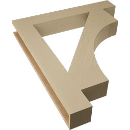 Ekena Millwork - BKTUR055X38X44WTL05RCPR - Timberthane Faux Wood Westlake Style Bracket, Block Ends, 5 1/2"W x 38"D x 44"H, Primed Tan