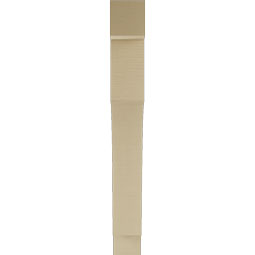 Ekena Millwork - BKTUR055X38X46WTL05RCPR - Timberthane Faux Wood Westlake Style Bracket, Block Ends, 5 1/2"W x 38"D x 46"H, Primed Tan