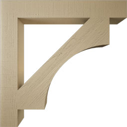 Ekena Millwork - BKTUR055X40X40WTL05RCPR - Timberthane Faux Wood Westlake Style Bracket, Block Ends, 5 1/2"W x 40"D x 40"H, Primed Tan