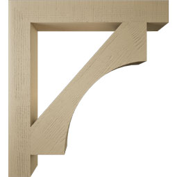 Ekena Millwork - BKTUR055X40X44WTL05RCPR - Timberthane Faux Wood Westlake Style Bracket, Block Ends, 5 1/2"W x 40"D x 44"H, Primed Tan