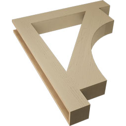 Ekena Millwork - BKTUR055X40X48WTL05RCPR - Timberthane Faux Wood Westlake Style Bracket, Block Ends, 5 1/2"W x 40"D x 48"H, Primed Tan