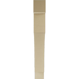 Ekena Millwork - BKTUR055X42X42WTL05RCPR - Timberthane Faux Wood Westlake Style Bracket, Block Ends, 5 1/2"W x 42"D x 42"H, Primed Tan