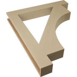 Ekena Millwork - BKTUR055X42X48WTL05RCPR - Timberthane Faux Wood Westlake Style Bracket, Block Ends, 5 1/2"W x 42"D x 48"H, Primed Tan
