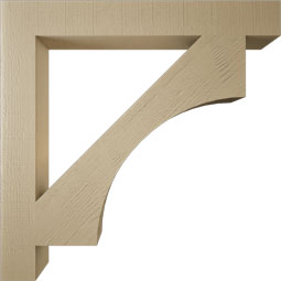 Ekena Millwork - BKTUR055X44X44WTL05RCPR - Timberthane Faux Wood Westlake Style Bracket, Block Ends, 5 1/2"W x 44"D x 44"H, Primed Tan