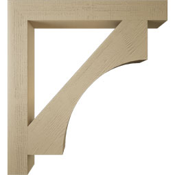 Ekena Millwork - BKTUR055X44X48WTL05RCPR - Timberthane Faux Wood Westlake Style Bracket, Block Ends, 5 1/2"W x 44"D x 48"H, Primed Tan
